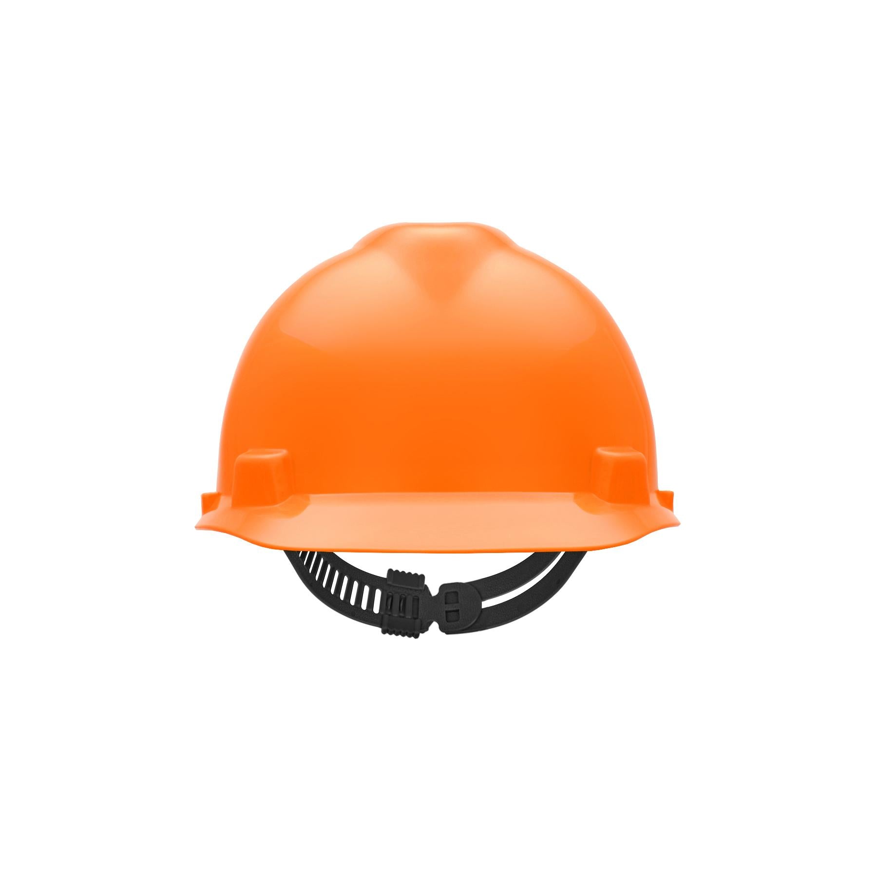 MSA 488148 V-Gard Slotted Hard Hat Cap Staz-On Suspension Hi-Viz Orange