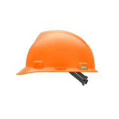 MSA 488148 V-Gard Slotted Hard Hat Cap Staz-On Suspension Hi-Viz Orange