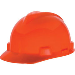 MSA 488148 V-Gard Slotted Hard Hat Cap Staz-On Suspension Hi-Viz Orange