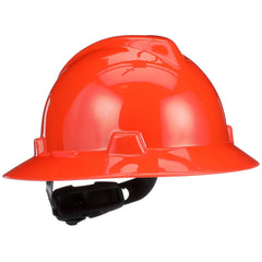 MSA 496075 V-Gard Full-Brim Hard Hat With Fas-Trac III Suspension Polyethylene Orange