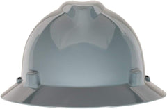 MSA 475367 V-Gard Full-Brim Hard Hat With Fas-Trac III Suspension - Navy Gray Standard Size