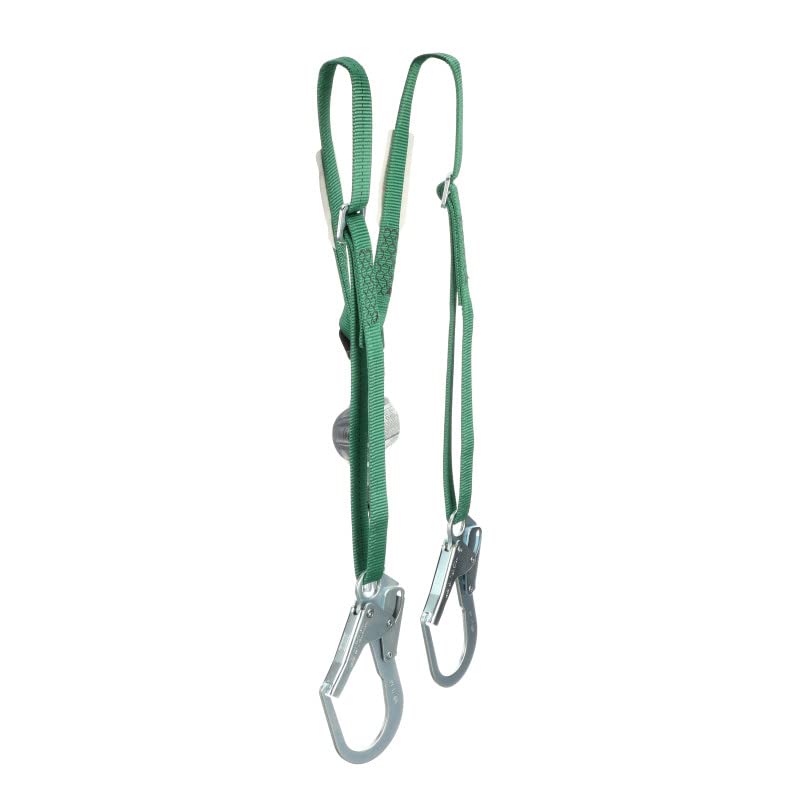 MSA 10191758 V-Series Standard Shock Absorbing Lanyard 6 ft Twin-Leg Adjustable 36CL Large Snaphooks