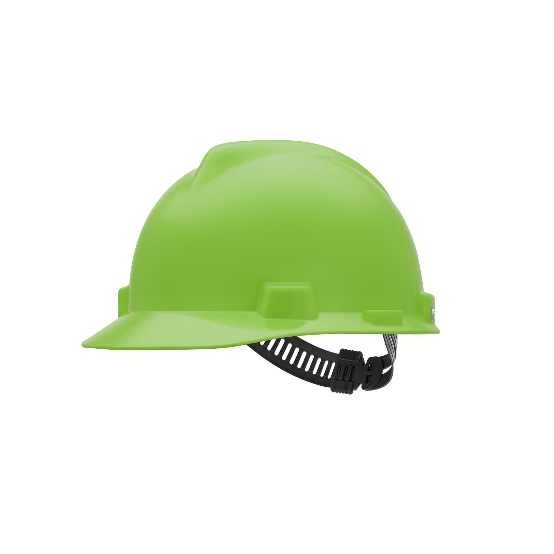 MSA 815558 V-Gard Slotted Hard Hat Cap with Staz-On Suspension Bright Lime Green