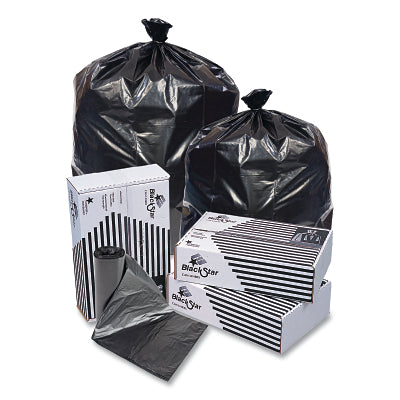 Pitt Plastics B74820XK Black Star Can Liner 40 to 45 gal 0.7 mil 40 in W x 46 in H Black