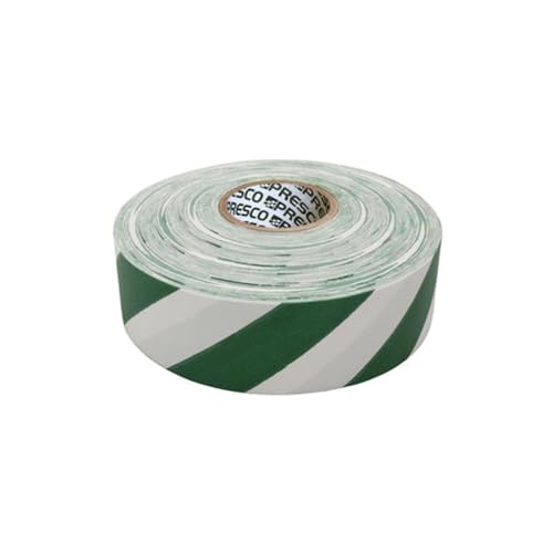 Presco SWG Patterned Roll Flagging Tape Green and White 1 3/16 x 300 FT Case of 12