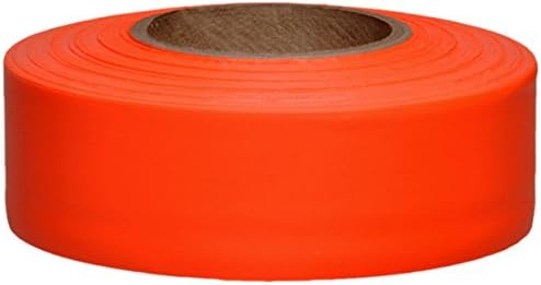 Presco TFOG Tape Flagging PVC 1-3/16 in x 150 Ft 2 Mil Orange Glo 12 Pack