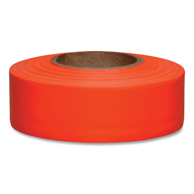 Presco TFOG Tape Flagging PVC 1-3/16 in x 150 Ft 2 Mil Orange Glo 12 Pack