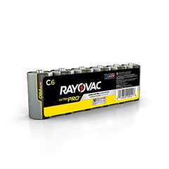 Rayovac ALC-6J Ultra Pro Alkaline Battery 1.5V C Size Shrink Pack 6 Count