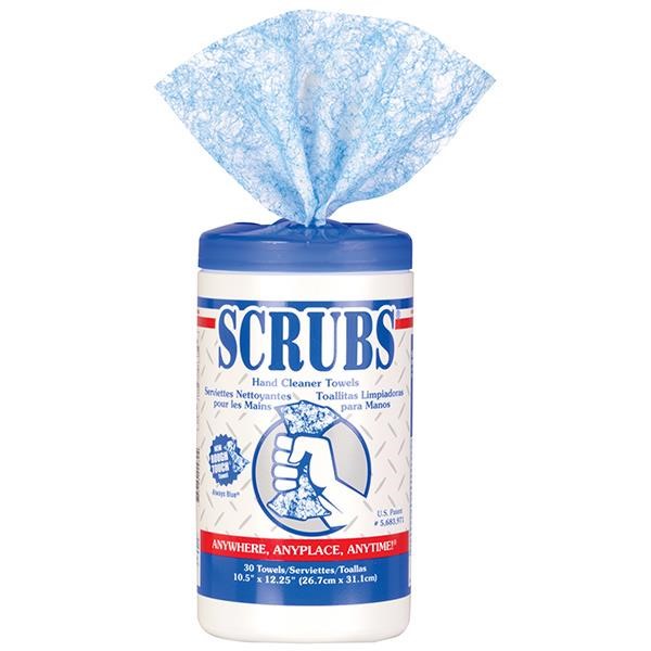 Scrubs 42230 Hand Cleaner Towels Blue 30/Container Citrus