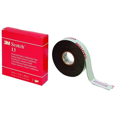 Scotch 7000007284 Electrical Semi-Conducting Tape 13 3/4 in x 15 ft 0.76 mm Black