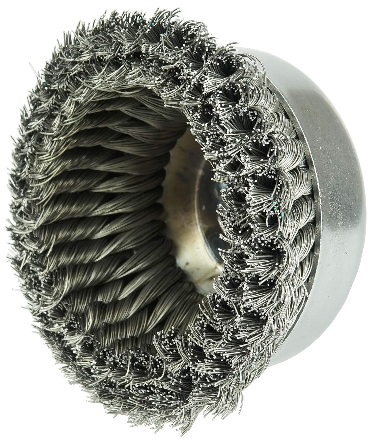 Weiler 12536 Double Row Knot Wire Cup Brush 0.014 Steel Fill 5/8-11 UNC Nut Made in The USA