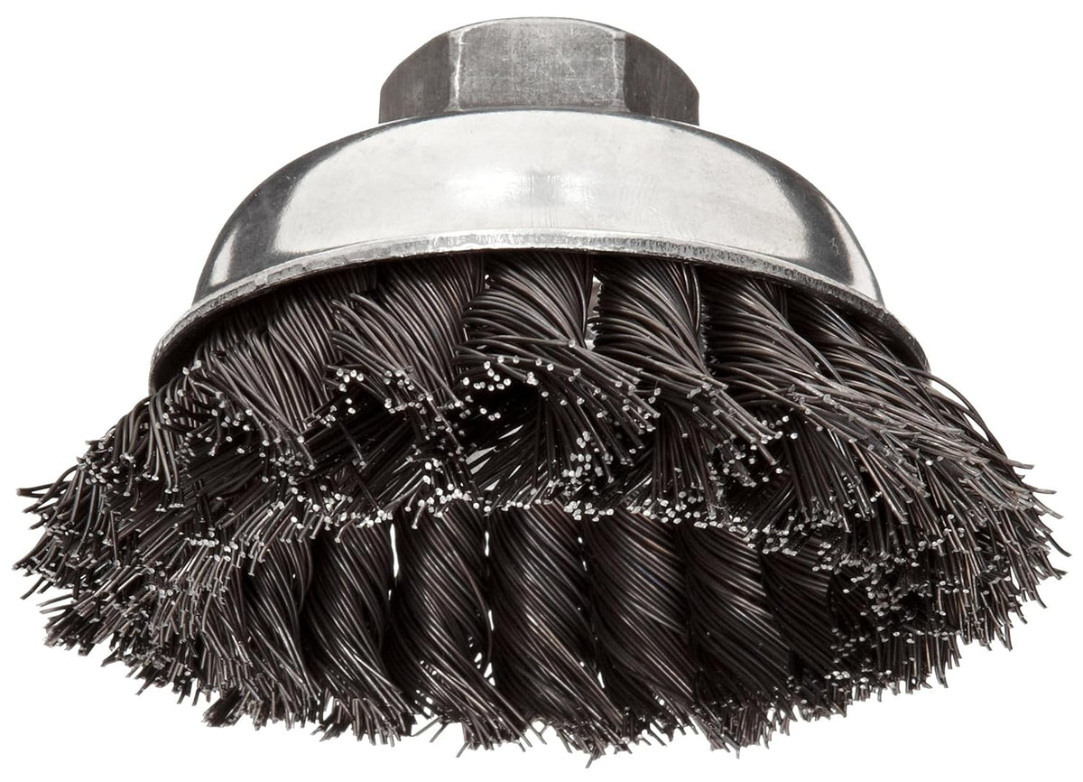 Weiler 36066 Vortec Pro 3-1/2 Crimped Wire Cup Brush 5/8-11 UNC Nut