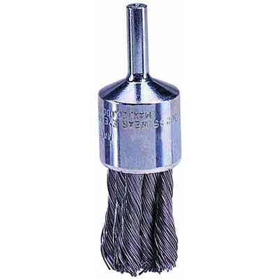 Weiler 10208 Knot Wire End Brush Steel Bristles 1/2 inch Brush Diameter 0.0104 inch Wire 20000 RPM