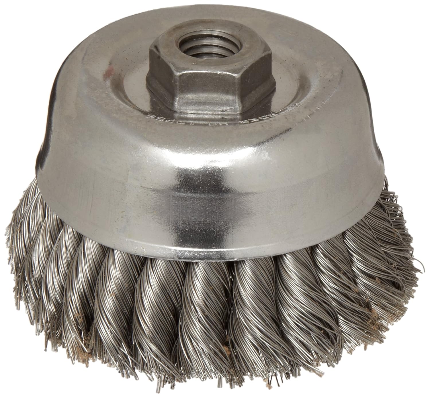 Weiler 12756 4 Inch Double Row Knot Wire Cup Brush 5/8-11 UNC Nut