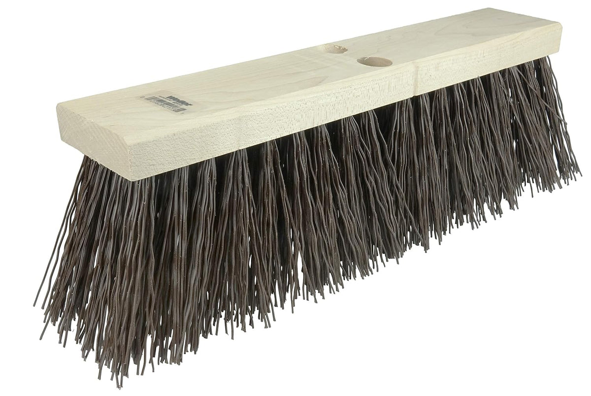 Weiler 42033 Street Broom 16-Inch Hardwood Block 5.25-Inch Trim Length Brown Polypropylene Fill