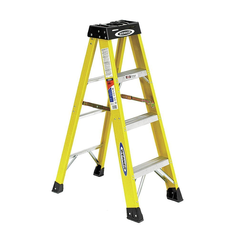 Werner 6104 Type IA Fiberglass Step Ladder 4 Feet 300 lbs Load Capacity