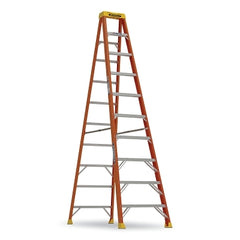 Werner 6110 Fiberglass Stepladder 300 lb Load Capacity 10 fl L 28 in W