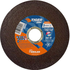 Weiler 58005 4-1/2 x 1mm Tiger ZIRC UltraCut Type 1 Thin Cutting Wheel Z60T 7/8 A.H.