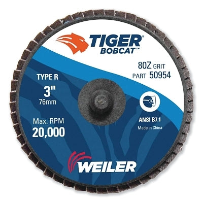 Weiler 50954 3 Bobcat Mini Abrasive Flap Disc Conical TY29 Type R Mount 80Z