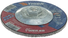 Weiler 57122 Tiger Grinding Wheel Type 27 1/4 Thick A24R 5/8-11 UNC Nut Pack of 10