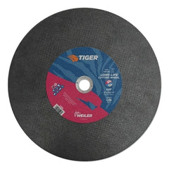 Weiler 57092 Tiger AO Type 1 Chop Saw Large Cutting Wheel, 14 in dia x 3/32 in, 1 in Arbor Hole, A36T