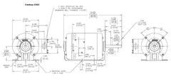 Century C663 OEM Replace Motor 3/4 HP 1100 RPM 208-230/460V TEAO