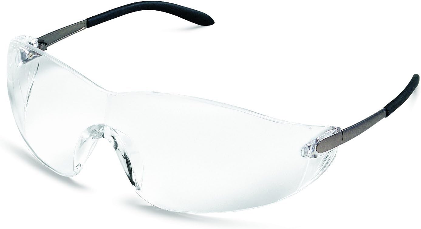 MCR SAFETY MCR Safety S2110 Blackjack Safety Glasses with Chrome Metal Temple and Clear Lens