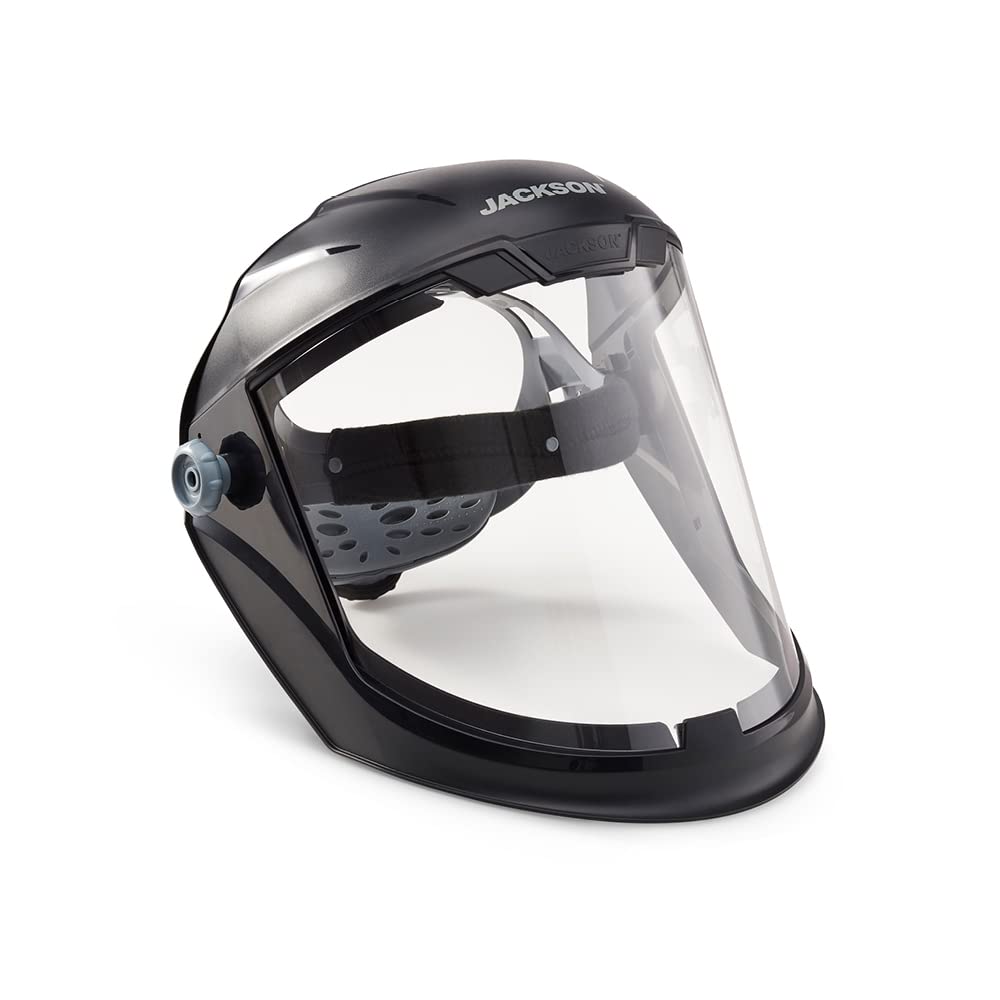 Jackson Safety 14200 Maxview Premium Face Shield with 370 Speed Dial Ratcheting Headgear - Uncoated Clear