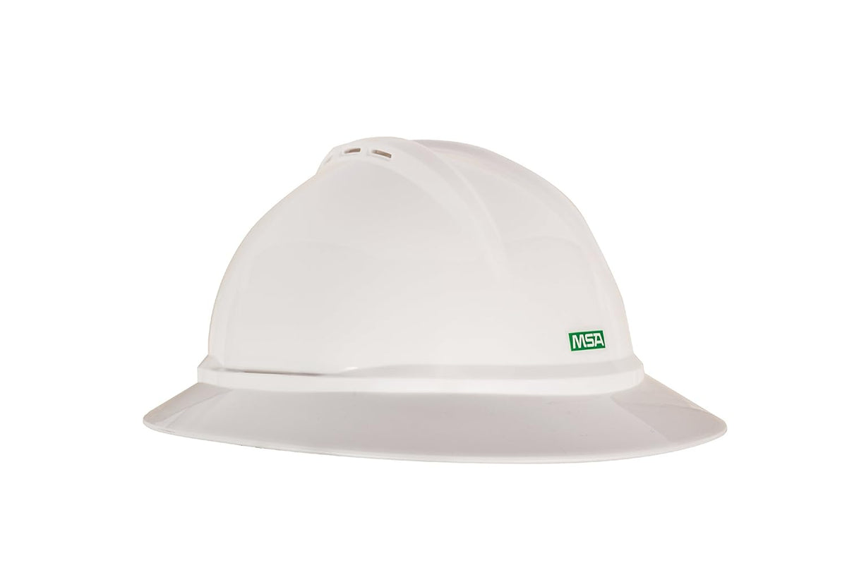 MSA 10167911 V-Gard 500 Hard Hat Vented 4-Point Fas-Trac III White