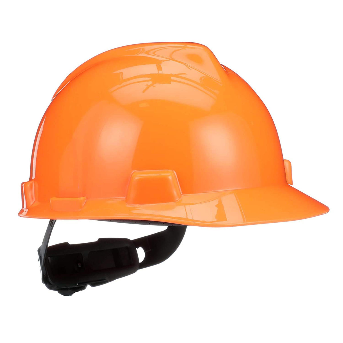 MSA 488146 V-Gard Cap Style Safety Hard Hat With Fas-Trac III Suspension Hi-Viz Orange