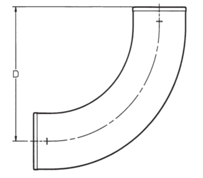 Charlotte Pipe NH-18-4IN No Hub Cast Iron Long Sweep 1/4 Bend 4 in.