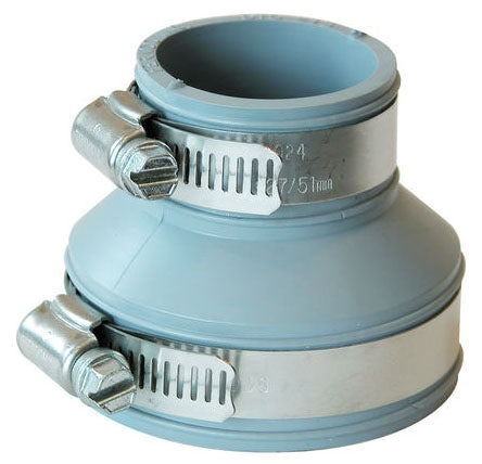 Fernco DTC-215 2 x 1-1/2 or 1-1/4 Elastomeric PVC Pipe to Tubular Trap Reducing Connector