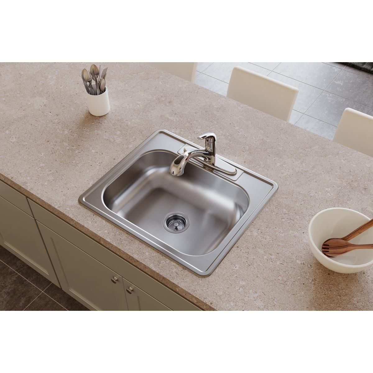 Elkay D125224 Dayton Stainless Steel Kitchen Sink 25 x 22 x 6-9/16 Top Mount