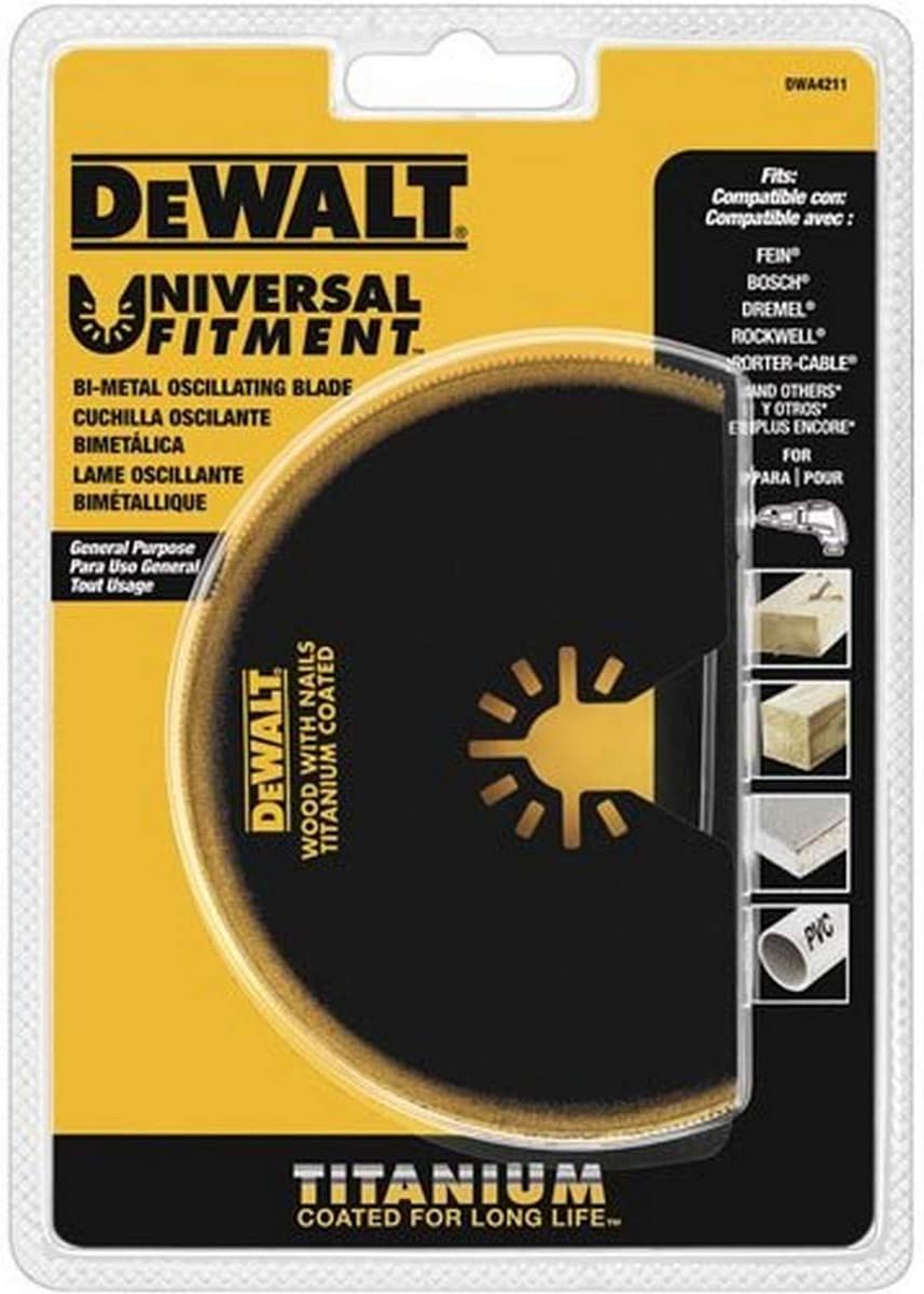 DEWALT DWA4211 Oscillating Titanium Nitride Coated Semicircle Blade Black