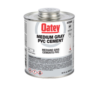 Oatey 30886 PVC Medium Cement 32 Ounce Gray