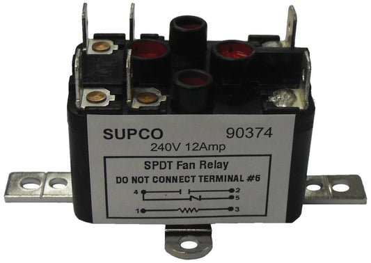 Supco 90380 General Purpose Fan Relay 13 A Load Current 24 V Coil Voltage Normally Open and Normally Closed Contacts