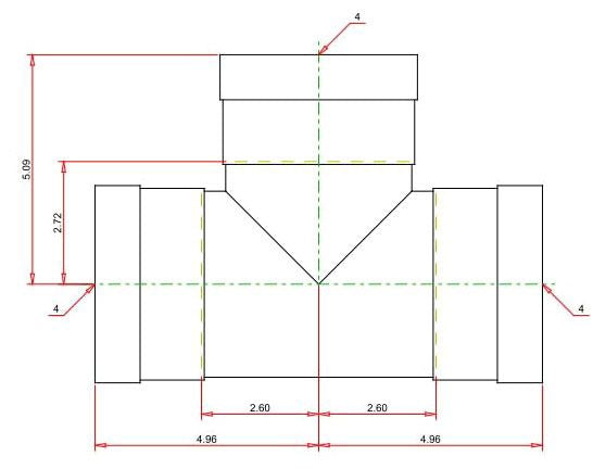 Viega 20708 ProPress XL-C Copper Tee 4 Inch x 4 Inch x 4 Inch