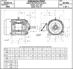 Nidec HD25P2E 25 HP 1800 RPM 284T Frame 208-230/460V Electric Motor