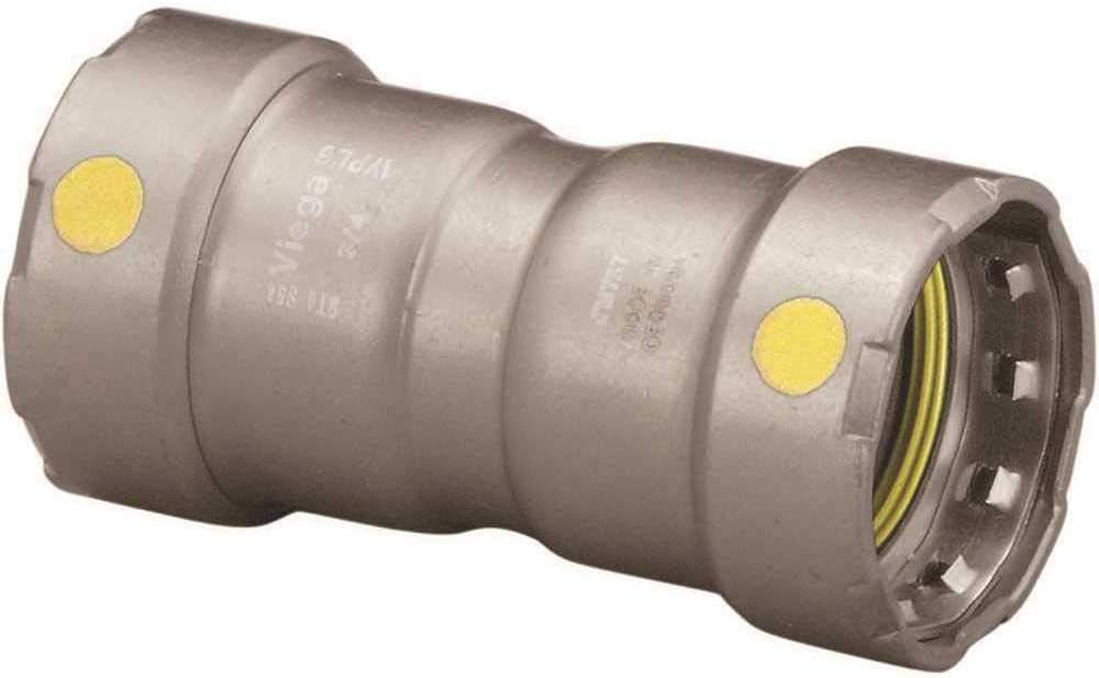 Viega 25011 MegaPressG Carbon Steel Coupling With Stop 1 Inch