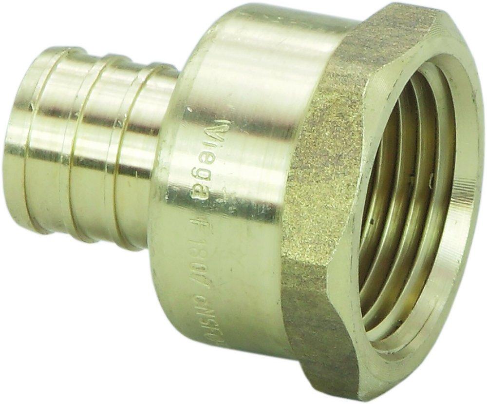 Viega 46333 PEX Crimp Brass Female Adapter PEX Crimp x FNPT 1/2 x 1/2 Inch