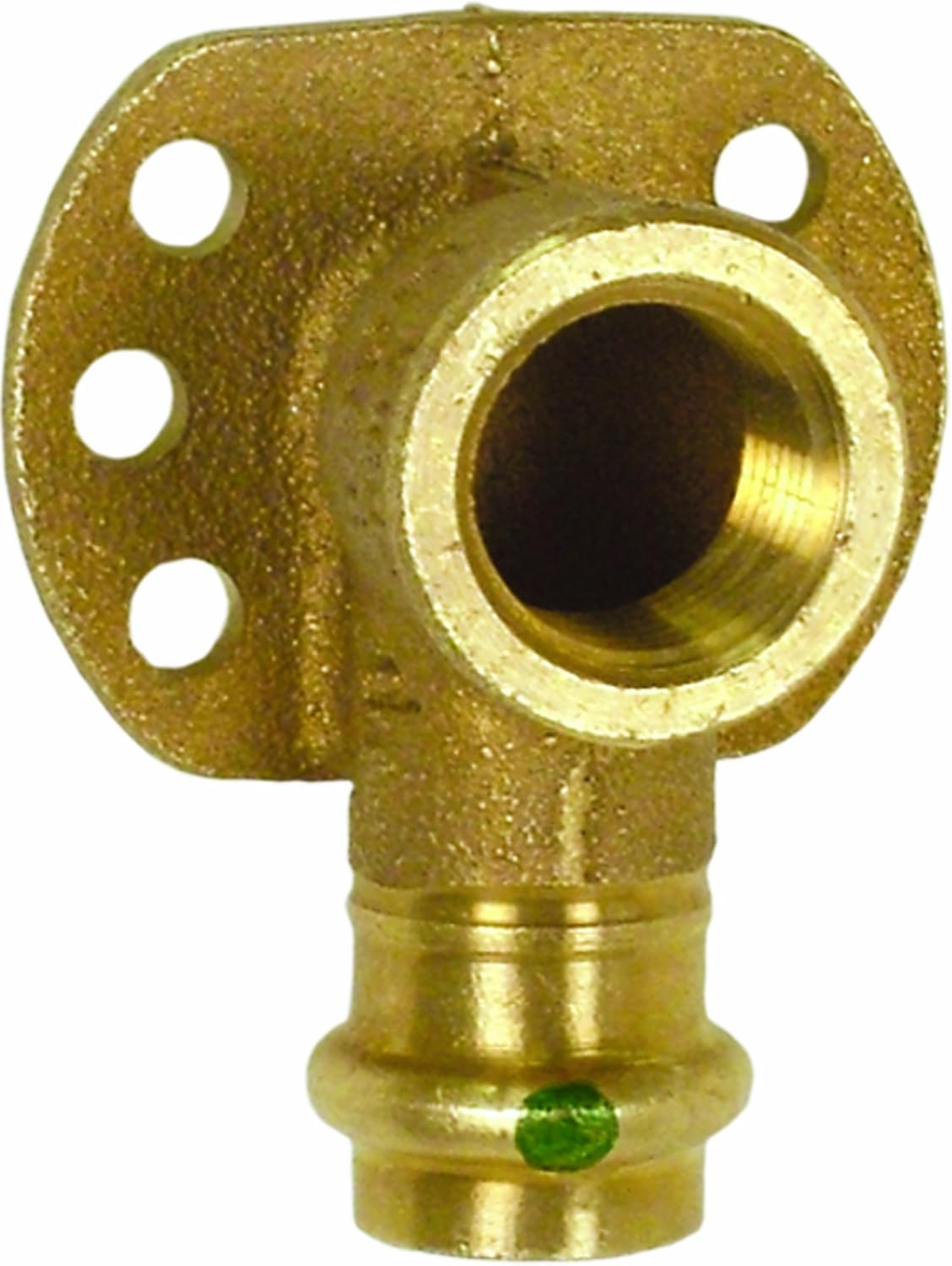 Viega 79190 ProPress Zero Lead Bronze 90-Degree Elbow Drop with Wall Plate Female 1/2-Inch by 1/2-Inch P x Female NPT