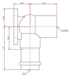 Viega 79190 ProPress Zero Lead Bronze 90-Degree Elbow Drop with Wall Plate Female 1/2-Inch by 1/2-Inch P x Female NPT