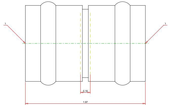 Viega 78057 ProPress Coupling With Stop 1 Inch Copper