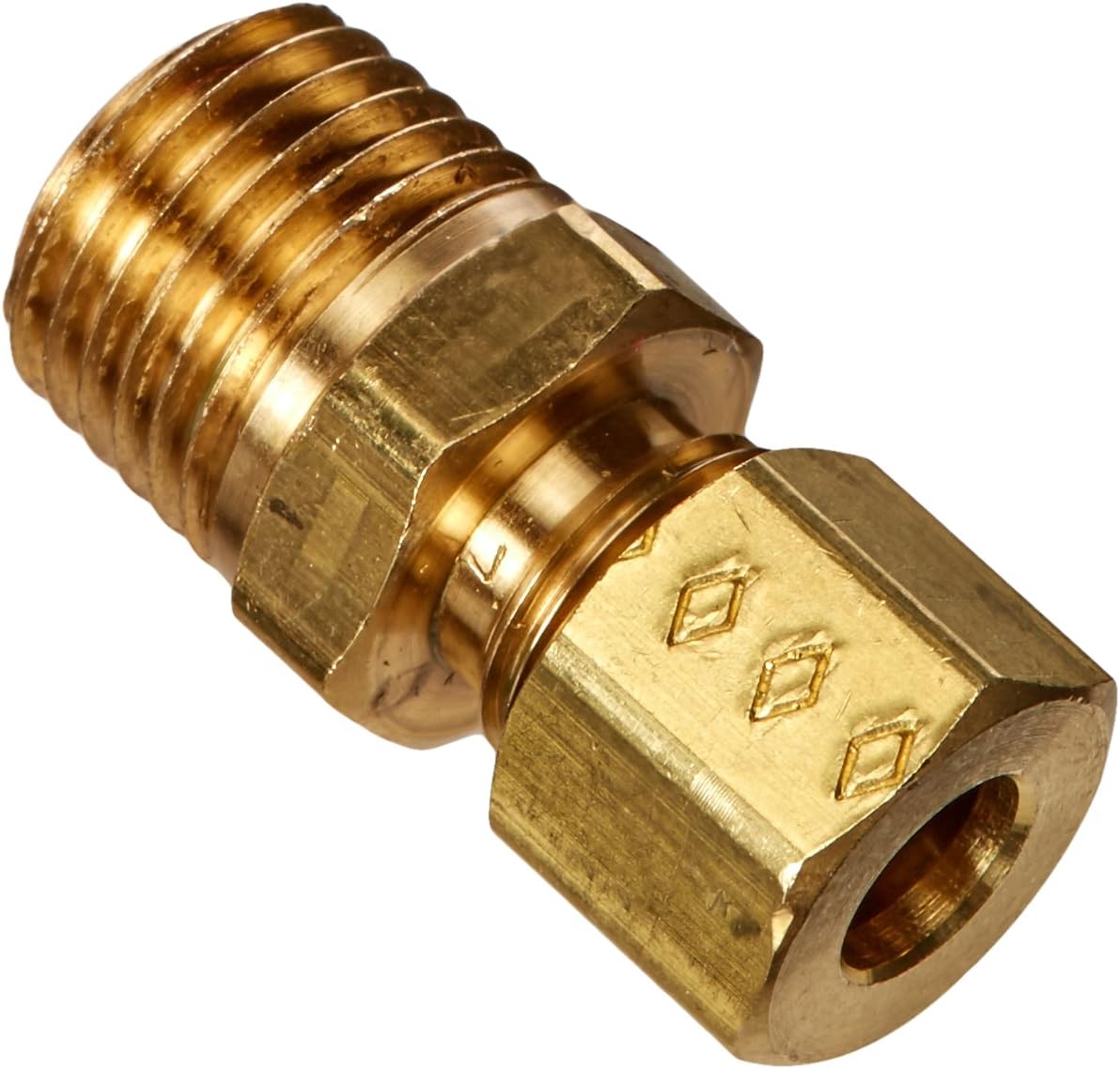 BrassCraft 68-4-4X 1/4 inch OD by 1/4 inch Male Reducing Adapter Lead-Free, Rough Brass