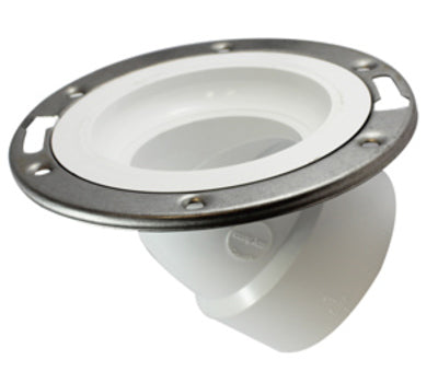 Canplas 213628WSS 3 x 4 in. PVC Discharge Closet Flange with Stainless Steel Ring