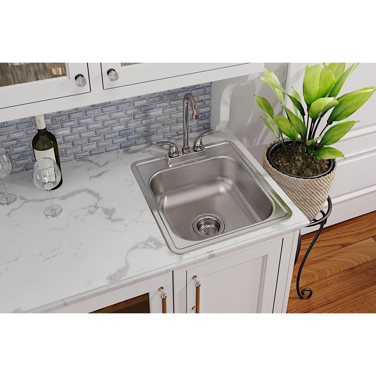 Elkay D117192 Dayton Stainless Steel 17 x 19 x 6-1/8 Single Bowl Drop-In Bar Sink