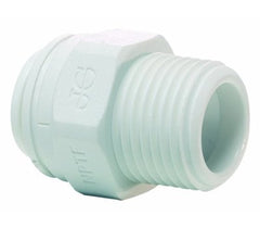 John Guest PP011223W 3/8 OD Tube x NPTF Polypropylene Adapter