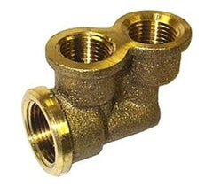 GENE RICH 644-IMP 3/4 in. FIP x 1/2 in. FIP Solid Brass Reducing Twin Elbow, Import