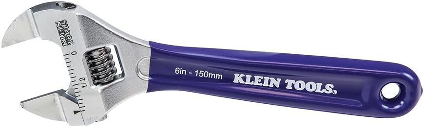 Klein Tools D86934 Adjustable Wrench Forged with Slimmer Jaw and High Polish Chrome Finish 6-inch