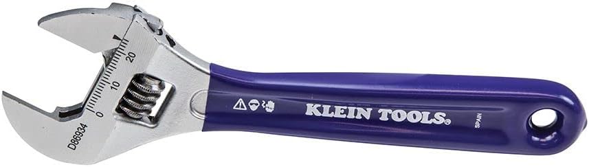 Klein Tools D86934 Adjustable Wrench Forged with Slimmer Jaw and High Polish Chrome Finish 6-inch